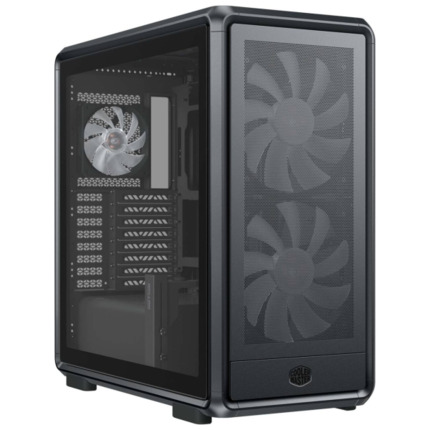 Cooler Master Masterframe 600 Caja Torre E-ATX - 2 Ventiladores 200mm RGB Frontales - 1 Ventilador 120mm RGB Trasero - Ventana Lateral - Paneles Intercambiables - Rejilla Metal-Mesh - 445x285x410mm - Color Negro