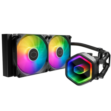 Cooler Master Masterliquid 240 Core II Lite ARGB Kit de Refrigeracion Liquida - Ventiladores Preinstalados - Tubos de 400mm - Iluminacion Espejo Infinito - Color Negro