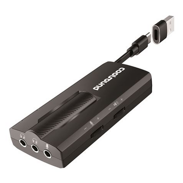 Coolsound Tarjeta de Sonido Externa 7.1 USB-C - Adaptador a USB-A - Entradas Microfono, Auriculares 3.5mm 3 pin, Auricular + Mi