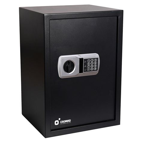 Cromad Caja Fuerte Electronica - Alto Nivel de Seguridad - De 3 a 8 Digitos - Bisagras Ocultas - Incluye Llave de Emergencia - 5