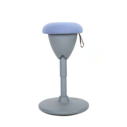 Cromad Design Taburete Multiusos - Asiento con Altura Ajustable - Giro de 360º - Tejido a Prueba de Agua - Color Azul Claro/Gris