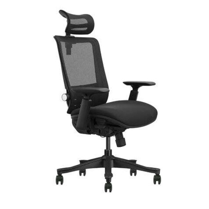 Cromad Silla de Oficina Senior SE1100 - Ajuste Total al Cuerpo - Reposacabezas Cervical Regulable - Respaldo Ajustable - Reposabrazos Ajustable 3D - Asiento con Espuma de Alta Calidad - Color Negro