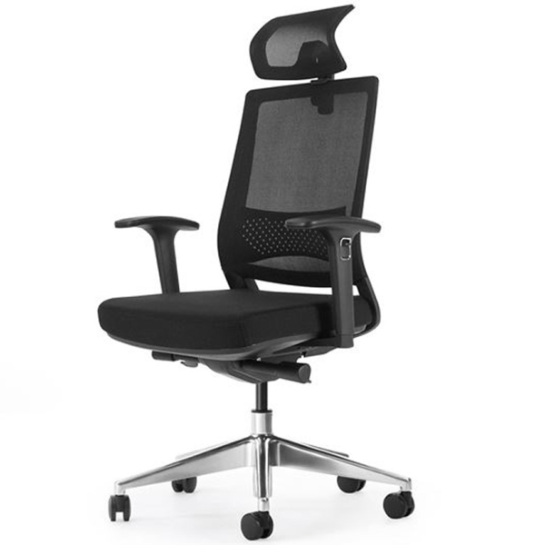 Cromad Senior SE1600 Silla de Oficina - Altura Ajustable con Elevador de Gas de Grado 4 - Soporte Lumbar y Reposacabezas Ajustab (1)