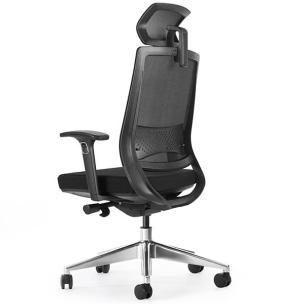 Cromad Senior SE1600 Silla de Oficina - Altura Ajustable con Elevador de Gas de Grado 4 - Soporte Lumbar y Reposacabezas Ajustab (3)