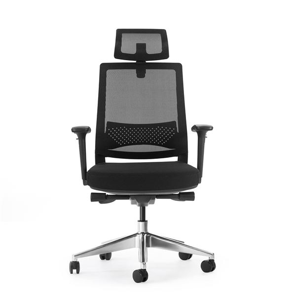 Cromad Senior SE1600 Silla de Oficina - Altura Ajustable con Elevador de Gas de Grado 4 - Soporte Lumbar y Reposacabezas Ajustab