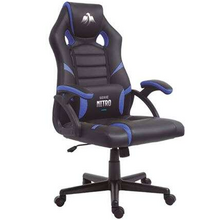 Cromad Serie Nitro Silla Gaming - Altura Regulable con Piston de Gas Clase 2 - Cojin Lumbar - Color Negro/Azul