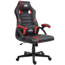 Cromad Serie Nitro Silla Gaming - Altura Regulable con Piston de Gas Clase 2 - Cojin Lumbar - Color Negro/Rojo