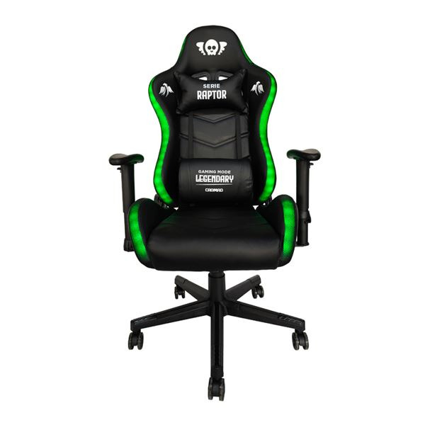 Cromad Serie Raptor Legendary Silla Gaming - Altura Regulable con Piston de Gas Clase 2 - Reclinable hasta 180Âº - Cojines Lumba