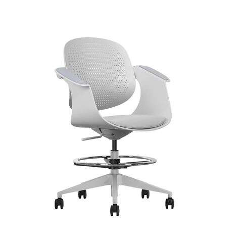 Cromad Top Work Silla/Taburete de Oficina Ergonomica - Altura Regulable hasta 0.78m - Respaldo Inclinable - Anillo Galvanizado R
