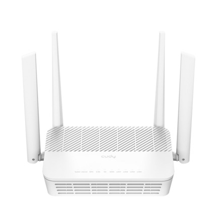 Cudy Router PoE WiFi 6 2.5G Mesh Dual Band AX3000 - Velocidad hasta 1000Mbps - 4 Puertos - 4 Antenas Fijas de 5dBi - Tecnologia MU-MIMO - Color Blanco
