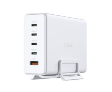 D-Link Cargador de Pared GaN de 240W - 4 USB-C y 1 USB-A - QC 4.0 - Color Blanco
