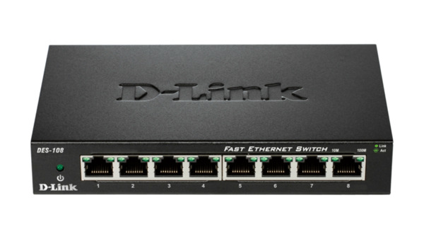 D-Link Switch 8 Puertos Fast Ethernet Gigabit 10/100 Mbps