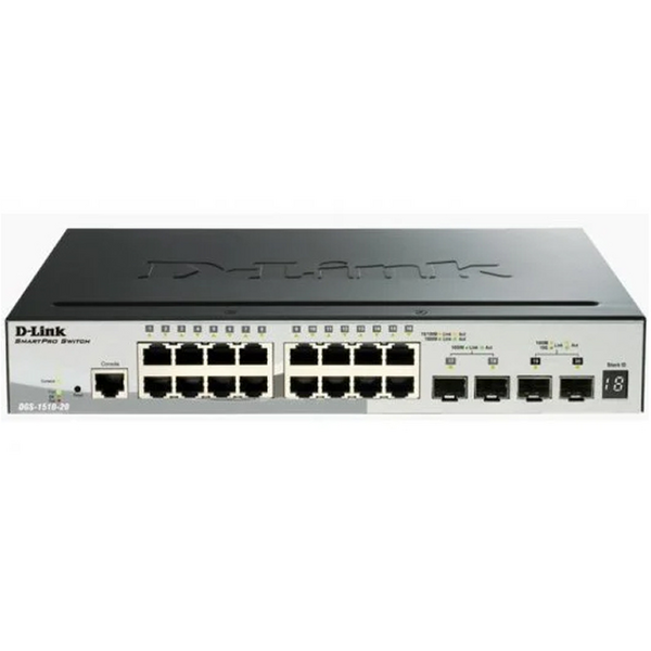 D-Link Switch Semigestionable 16 Puertos Gigabit + 2 Puertos Giga Combo + 2 Puertos 10G SFP+