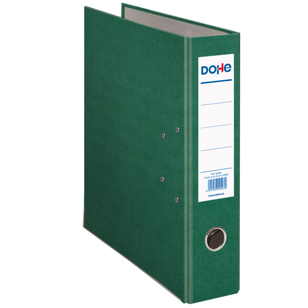 Dohe Archicolor Archivador de Palanca con Rado - Carton - Formato Folio - Lomo Ancho - Color Verde