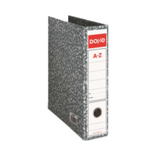 Dohe Archivador Gris Jaspeado A4 - Medidas 282x318x75mm - Carton Forrado con Papel Impreso - Cantoneras Metalicas - Ollao y Pala