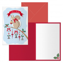 Dohe Ardilla Pack de 6 Tarjetas de Felicitacion NavideÃ±a con Sobre - TamaÃ±o Cerrada 11.5x17cm, Abierta 23x17cm - Papel Offset