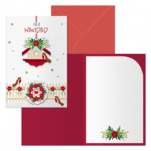 Dohe Bird House Pack de 6 Tarjetas de Felicitacion NavideÃ±a con Sobre - TamaÃ±o Cerrada 11.5x17cm, Abierta 23x17cm - Papel Offs