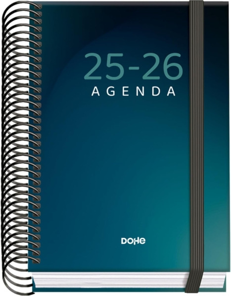 Dohe Boreal Agenda Escolar 25/26 Espiral A6 - Dia Pagina - Papel 70g/m2 - 4 Hojas de Pegatinas - Cubierta de Carton Plastificado