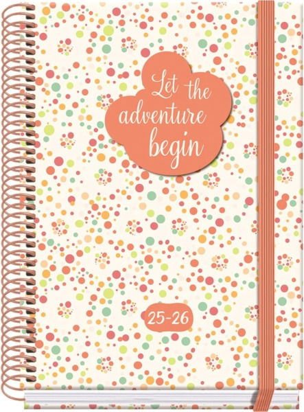 Dohe Bubbles Agenda Escolar 25/26 Espiral A5 - Semana Vista - Papel 70g/m2 - 4 Hojas de Pegatinas - Cubierta de Carton Plastific
