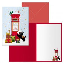 Dohe Buzon Pack de 6 Tarjetas de Felicitacion NavideÃ±a con Sobre - TamaÃ±o Cerrada 11.5x17cm, Abierta 23x17cm - Papel Offset -