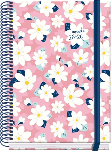 Dohe Camomille Agenda Escolar 25/26 Espiral A5 - Semana Vista - Papel 70g/m2 - 4 Hojas de Pegatinas - Cubierta de Carton Plastif
