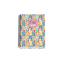 Dohe C`est la Vie Cuaderno Espiral A5 100 Hojas Cuadricula 5mm - Tapa Dura Impresa a todo Color y Plastificada en Brillo - Banda