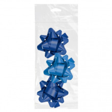 Dohe Chic Pack de 3 Lazos para Regalo - Forma de Estrella - TamaÃ±o 8cm - Color Azul