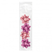 Dohe Chic Pack de 4 Lazos para Regalo - Forma de Estrella - TamaÃ±o 6.5cm - Color Rosa