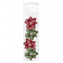 Dohe Chic Pack de 4 Lazos para Regalo - Forma de Estrella - TamaÃ±o 6.5cm - Colores Rojo y Verde
