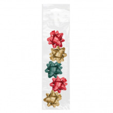 Dohe Chic Pack de 5 Lazos para Regalo - Forma de Estrella - TamaÃ±o 5.6cm - Colores Rojo, Verde y Oro