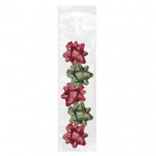 Dohe Chic Pack de 5 Lazos para Regalo - Forma de Estrella - TamaÃ±o 5.6cm - Colores Rojo y Verde