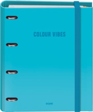 Dohe Colour Vibes Carpeta de 4 Anillas Mixtas de 35mm Recambio 100 Hojas Cuadricula 5mm - Formato A4 - Cierre con Goma - Incluye