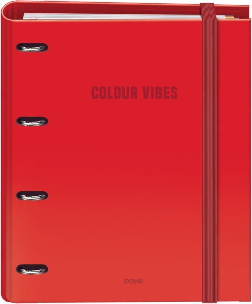 Dohe Colour Vibes Carpeta de 4 Anillas Mixtas de 35mm Recambio 100 Hojas Cuadricula 5mm - Formato A4 - Cierre con Goma - Incluye