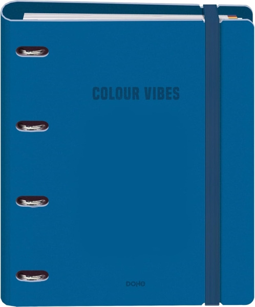 Dohe Colour Vibes Polyfoam Carpeta de 4 Anillas Mixtas de 35mm A4 Recambio 100 Hojas Cuadricula 5mm - Cubierta de Polyfoam 2mm -