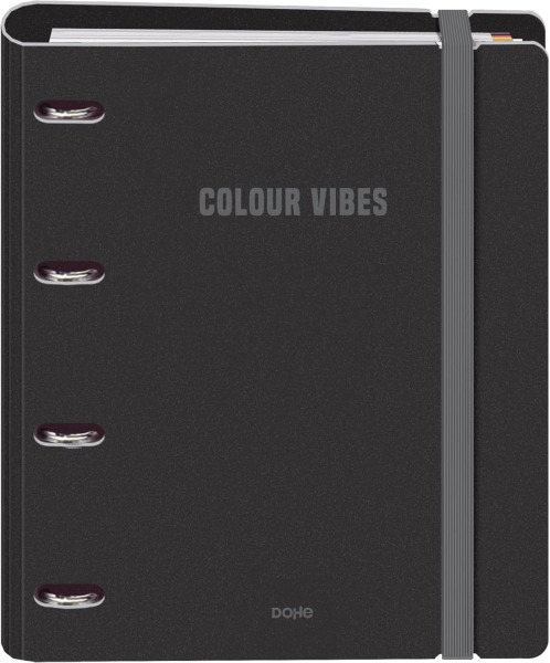 Dohe Colour Vibes Polyfoam Carpeta de 4 Anillas Mixtas de 35mm A4 Recambio 100 Hojas Cuadricula 5mm - Cubierta de Polyfoam 2mm -