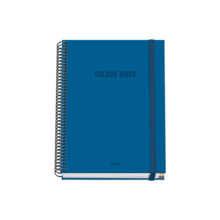 Dohe Colour Vives Cuaderno Espiral A5 100 Hojas Cuadricula 5mm - Tapa Dura Impresa a todo Color y Plastificada en Brillo - Banda
