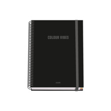 Dohe Colour Vives Cuaderno Espiral A5 100 Hojas Cuadricula 5mm - Tapa Dura Impresa a todo Color y Plastificada en Brillo - Banda