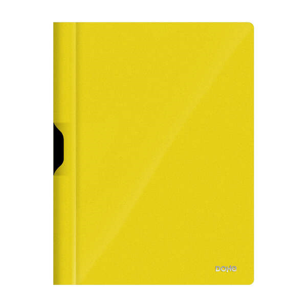 Dohe Dossier con Clip Metalico - Tamaño A4 - Fabricado en Polipropileno Opaco de 350 Micras - Color Amarillo