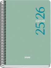 Dohe Esencial Agenda Escolar 25/26 Espiral A5 - Semana Vista - Papel 70g/m2 - Cubierta en Polipropileno - Color Verde