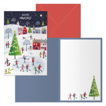 Dohe Ice Rink Pack de 6 Tarjetas de Felicitacion NavideÃ±a con Sobre - TamaÃ±o Cerrada 11.5x17cm, Abierta 23x17cm - Papel Offset