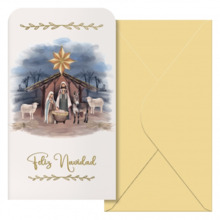 Dohe Maria Pack de 6 Tarjetas/Billeteros de Felicitacion NavideÃ±a con Sobre - TamaÃ±o 9x16cm - Papel Offset - Impresas a todo C