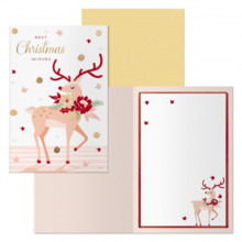 Dohe Nara Pack de 6 Tarjetas de Felicitacion NavideÃ±a con Sobre - TamaÃ±o Cerrada 11.5x17cm, Abierta 23x17cm - Papel Offset - I