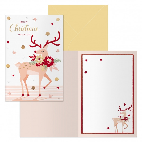Dohe Nara Pack de 6 Tarjetas de Felicitacion Navideña con Sobre - Tamaño Cerrada 11.5x17cm, Abierta 23x17cm - Papel Offset - I