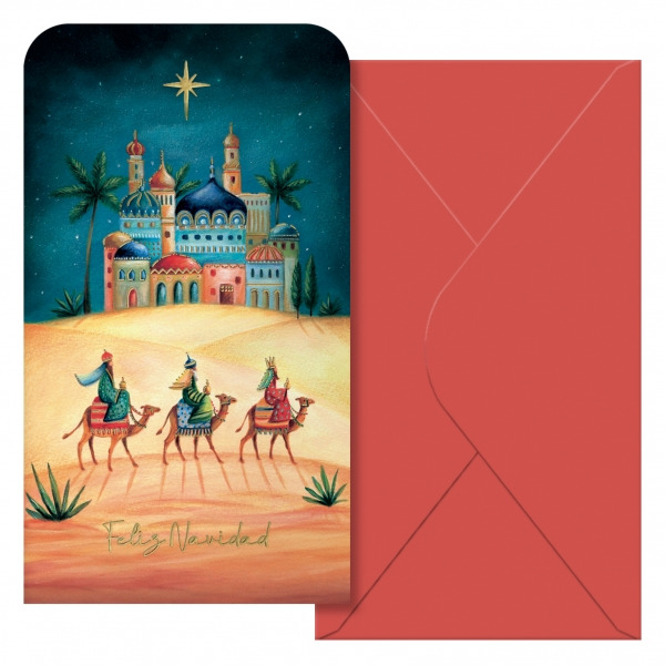 Dohe Oriente Pack de 6 Tarjetas/Billeteros de Felicitacion NavideÃ±a con Sobre - TamaÃ±o 9x16cm - Papel Offset - Impresas a todo