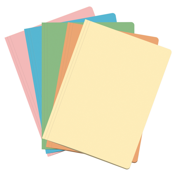 Dohe Pack de 50 Subcarpetas de Cartulina - Tamaño Folio - Ranura para Fastener - Colores Surtidos