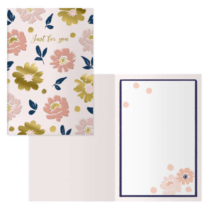 Dohe Tarjeta de Felicitacion - 11.5x17cm - Impresion a Todo Color - Estampaciones con Pelicula de Color - Estampacion en Seco - Papel Offset Blanco de 300gr - Incluye Sobre de Color