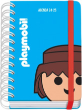 Dohe Playmobil Core Agenda Escolar Espiral Wireâo A6 - Dia Pagina - Papel 80g/m2 - 4 Hojas de Pegatinas - Cubierta de Carton P