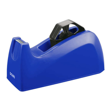 Dohe Portarrollos de Cinta Adhesiva - para Cintas de hasta 19mm - Cilindro Extraible y Base Antideslizante - Cuchilla Metalica de Corte