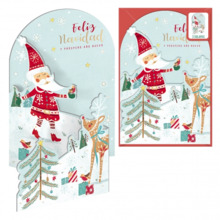 Dohe Santa en la Nieve Pack de 6 Tarjetas Desplegables de Felicitacion NavideÃ±a con Sobre - Impresas a todo Color