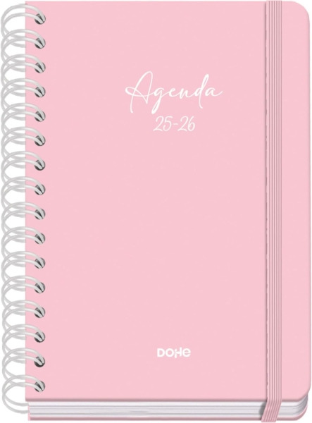 Dohe Serenity Agenda Escolar 25/26 Espiral Wireâo A5 - Semana Vista - Papel 80g/m2 - 4 Hojas de Pegatinas - Cubierta de Carton